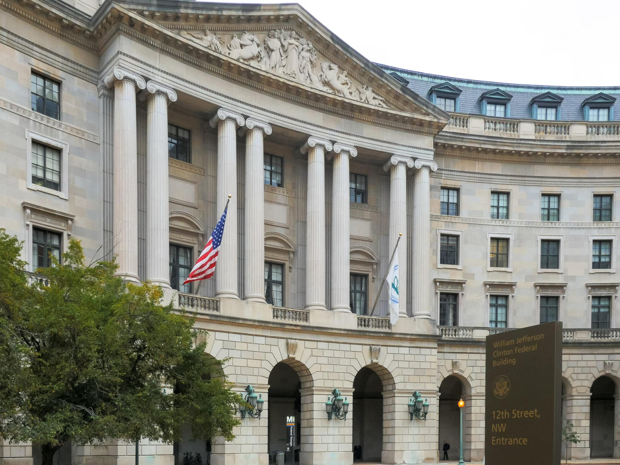 the exterior of the us environmental protection agency building in washington
