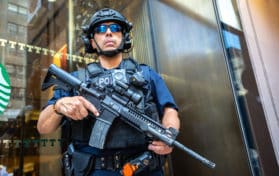 NYC Police standing guard in New York