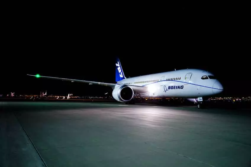 - This Nation Boeing aircraft at night on runway