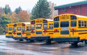 school buses parked in Chicago