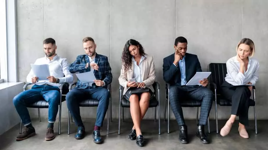 - This Nation people waiting for job interviews