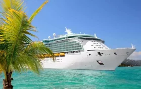 Cruise ship off the coast