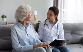 nurse with elderly patient