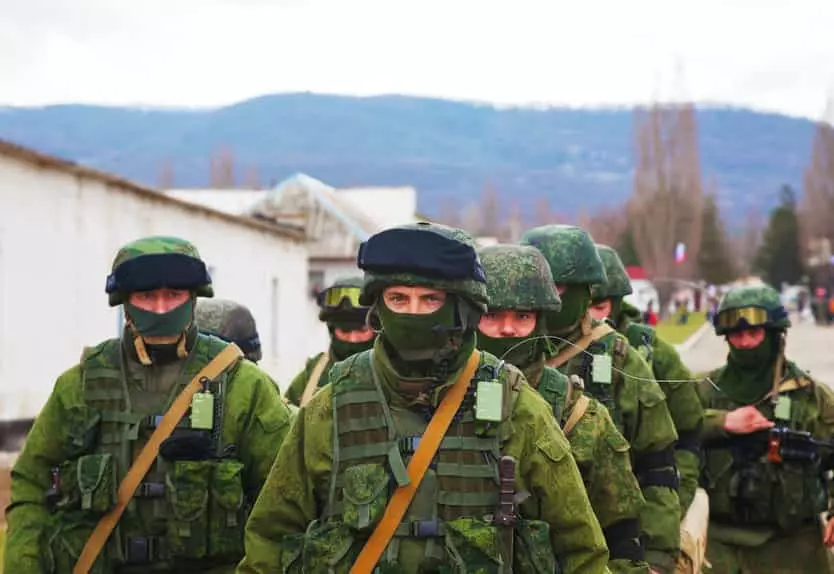 - This Nation russian troops marching in Crimea Ukraine