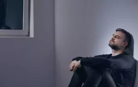 man battling depression