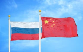 Russia China Flags