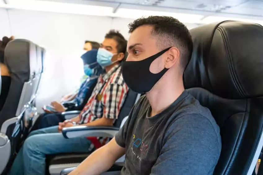 - This Nation people wearing masks on plane