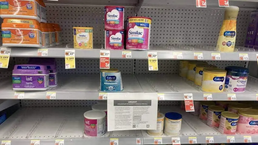 - This Nation empty baby formula shelves