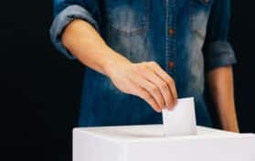 man voting