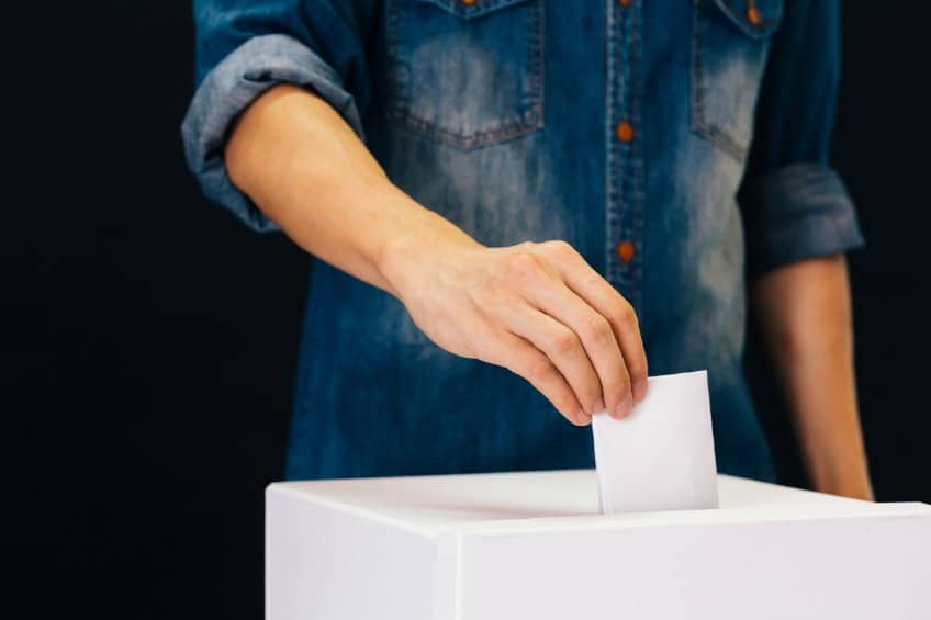 man voting