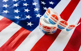 I voted stickers on a flag