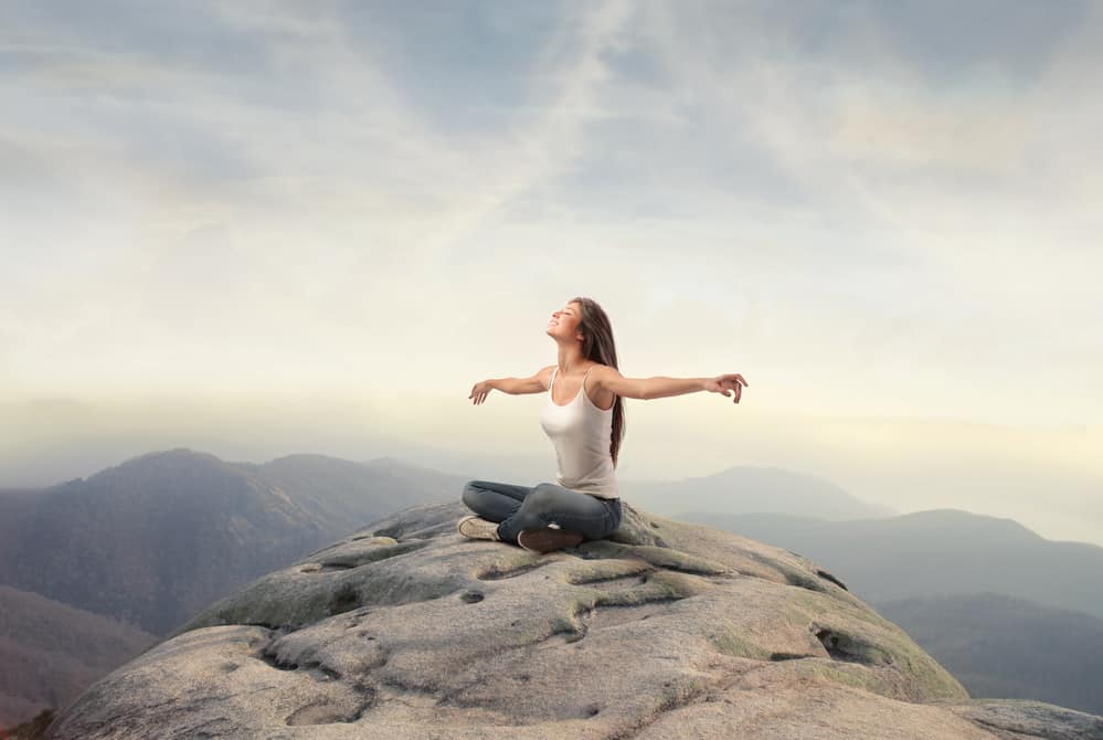 woman meditating