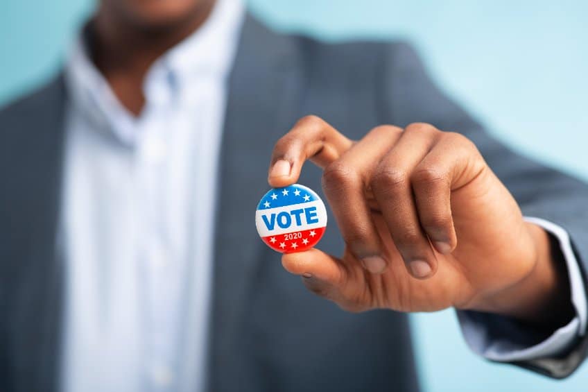 man voting