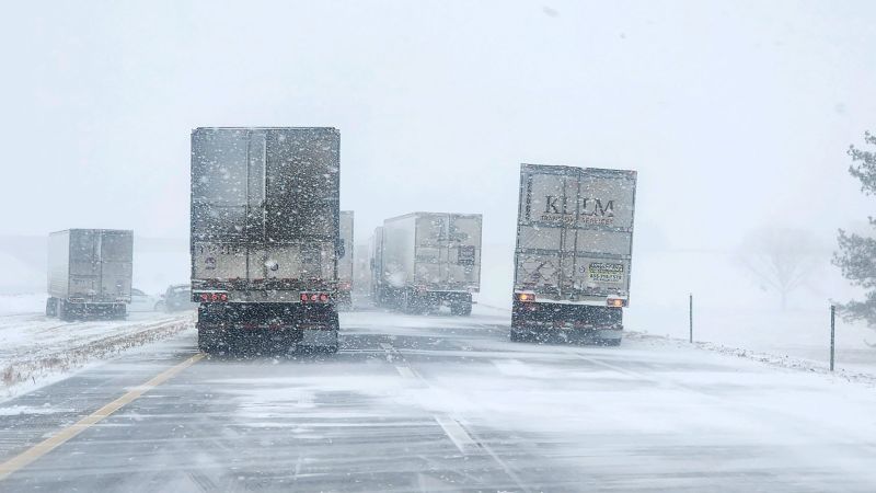 Snowy Highway in Central Plains